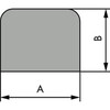 Moosgummi-Rechteckprofil NBR/PVC abgerundet 8x14mm grau